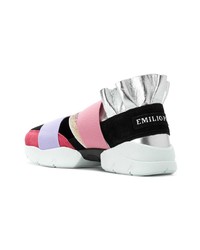 Emilio Pucci Metallic Ruffle Sneakers
