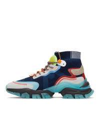 Moncler Navy Leave No Trace High Top Sneakers