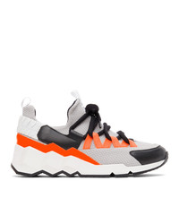 Pierre Hardy Orange And Grey Trek Comet Low Top Sneakers
