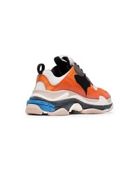 Balenciaga Orange And Multicoloured Triple S Sneakers