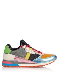 Dolce & Gabbana Patchwork Leather And Glitter Trainers