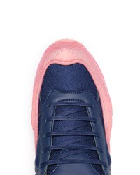 Adidas By Raf Simons Pink And Blue Ozweego Leather Sneakers