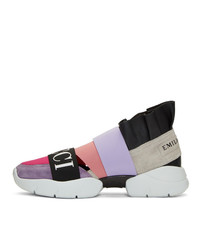 Emilio Pucci Pink And Purple City Up Sneakers