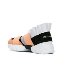 Emilio Pucci Ruffled Slip On Sneakers