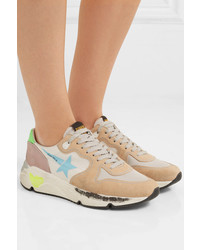 Golden Goose Deluxe Brand Running Sole Distressed Leather Suede And Mesh Sneakers