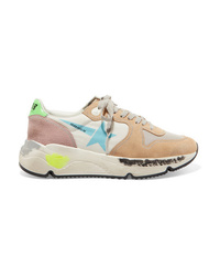 Golden Goose Deluxe Brand Running Sole Distressed Leather Suede And Mesh Sneakers
