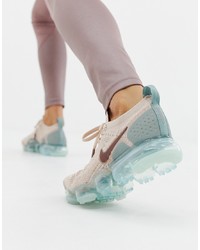 Nike Running Vapormax Flyknit Trainers In Pink And Blue