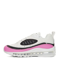 Nike White And Pink Air Max 98 Se Sneakers