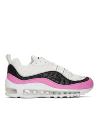 Nike White And Pink Air Max 98 Se Sneakers