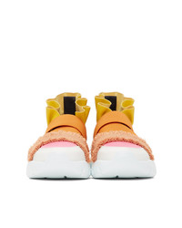Emilio Pucci White And Yellow City Up Sneakers