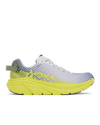 Hoka One One White And Yellow Rincon 2 Sneakers