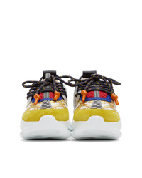 Versace White Barocco Chain Reaction Sneakers