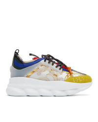 Versace White Barocco Chain Reaction Sneakers