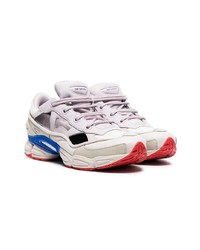 Adidas By Raf Simons White Red And Blue Ozweego Sneakers With Socks