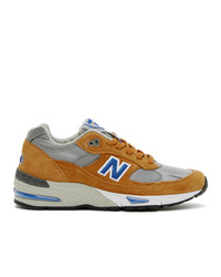 New Balance Yellow And Blue Made In Uk 991 Sneakers