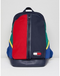 Tommy Jeans 90s Capsule Colourblock Backpack In Navyred