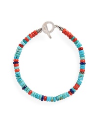 Mikia Heishi Stone Coral Bead Bracelet