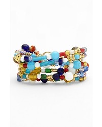 Lauren Ralph Lauren Multistrand Beaded Bracelet Blue Multi Gold