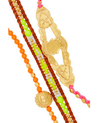 Chan Luu Set Of Three Gold Plated Beaded Bracelets