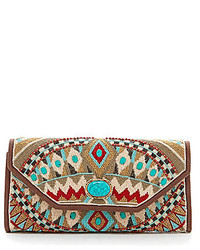 Mary Frances Beaded Southwest Print Convertible Clutch