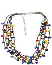 jcpenney Decree 5 Row Glass Seed Bead Statet Necklace