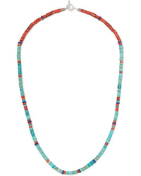 Mikia Silver Multi Stone Beaded Necklace