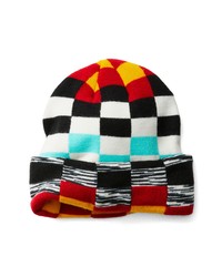 Free People Checkerboard Knit Beanie In Black Combo At Nordstrom