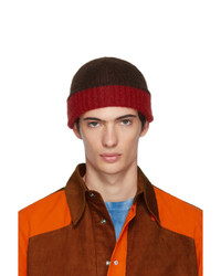 Marni Red And Brown Jersey Beanie