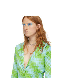 Maisie Wilen Blue And Green Ruched Shirt