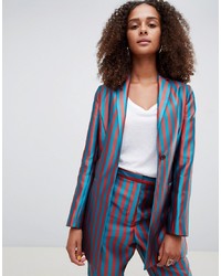 ASOS DESIGN Tailored Longline Stripe Jacquard Blazer