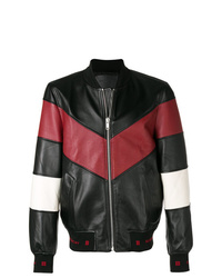 Givenchy Chevron Stripe Leather Bomber Jacket