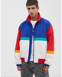 Tommy Jeans Colour Block Full Zip Jacket With Sleeve Logo In White