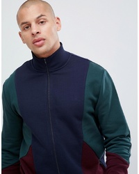 ASOS DESIGN Jersey Track Jacket With Colour Blocking