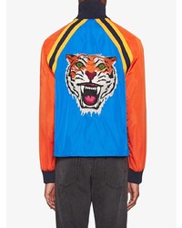 Gucci Nylon Jacket With Tiger Appliqu