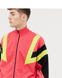 Collusion Oversized Colour Blocked Track Jacket In Pink