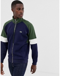 Lacoste Zip Through Colour Block Track Jacket In Navy