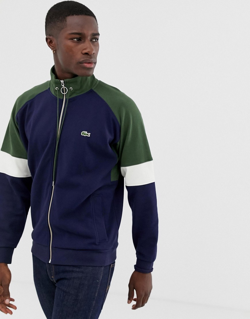 Fate Take away Reporter Lacoste Zip Through Colour Block Track Jacket In Navy, $78 | Asos |  Lookastic