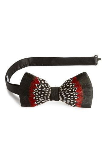 Brackish & Bell Guinea Feather Bow Tie, $130, Nordstrom