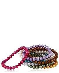 Honora Set Of 10 Multi Color Freshwater Cultured Pearl Stretch Bracelets 75