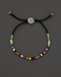 John Hardy Sterling Silver Classic Chain Bracelet With Multi Colored African Beads