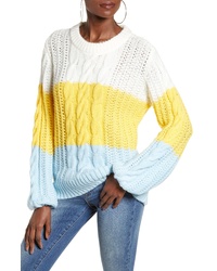 Vero Moda Becca Colorblock Chunky Cable Sweater