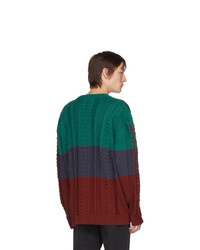 Y/Project Multicolor Braided Knit V Neck Sweater