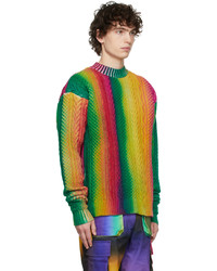 AGR Multicolor Hand Spray Cable Knit Sweater