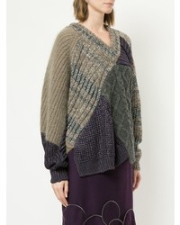 Kolor Patchwork Knitted Sweater