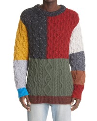 Alanui San Pedro Fisherman Patchwork Wool Cashmere Sweater