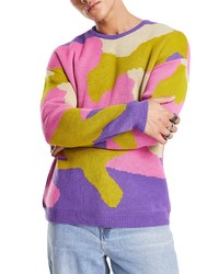 ASOS DESIGN P6 Oversize Sweater In Bright Pink At Nordstrom