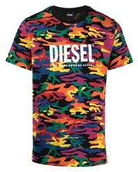 Diesel Camouflage Print T Shirt