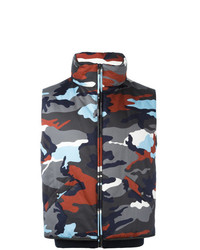 Moncler Gamme Bleu Camouflage Print Padded Vest Multicolour