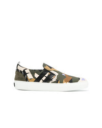 Multi colored Camouflage Slip-on Sneakers