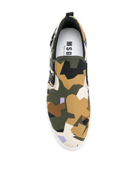 MSGM Camouflage Slip On Sneakers